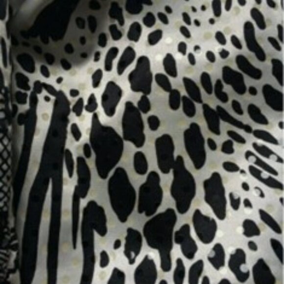 JOSEPH RIBKOFF Womens Sequin Jacket Sz 14 Animal Print Black White  Lined - Picture 3 of 16